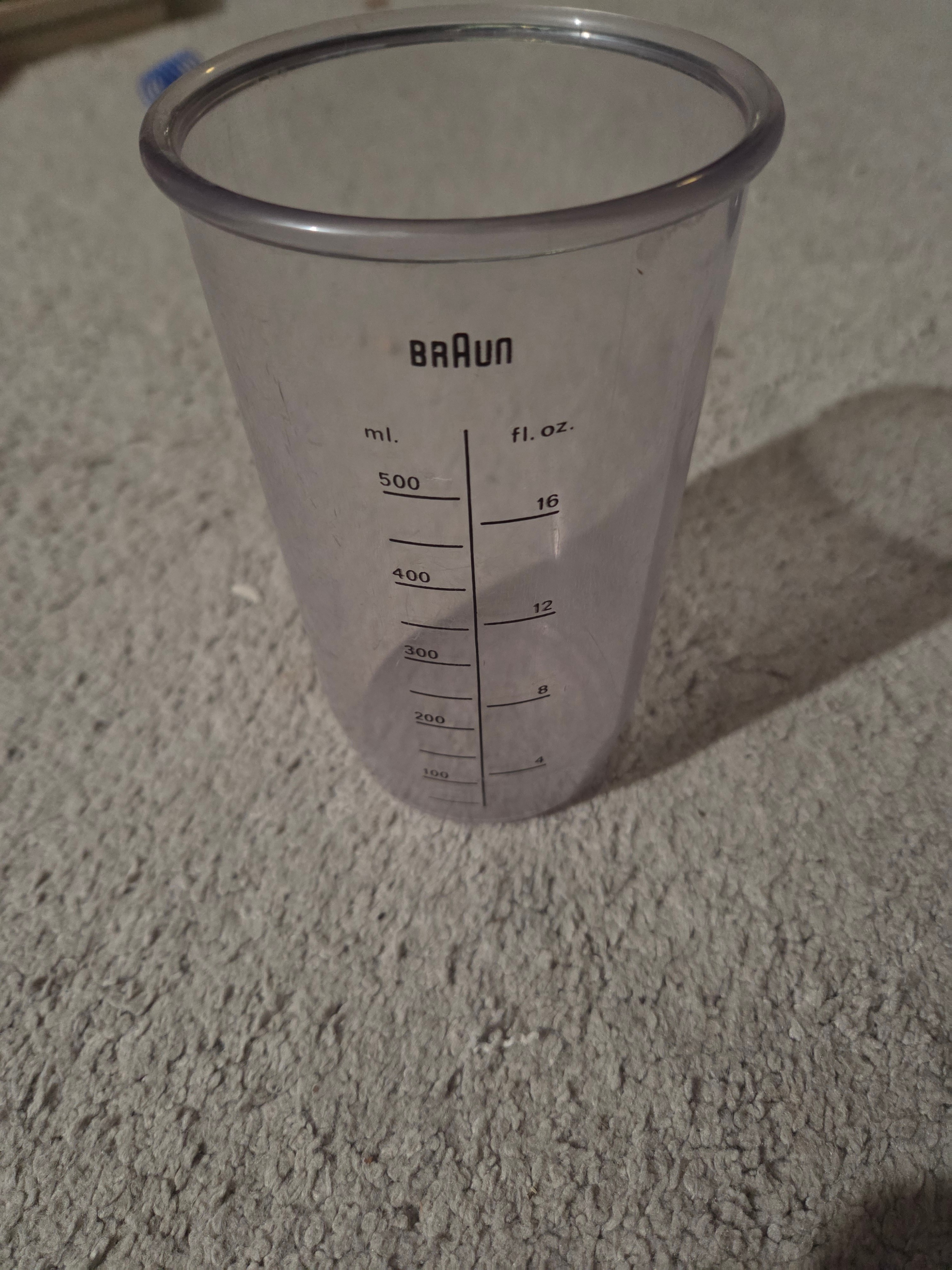 Braun Immersion Blender Measuring Beaker Cup, 600ml/500ml Marked