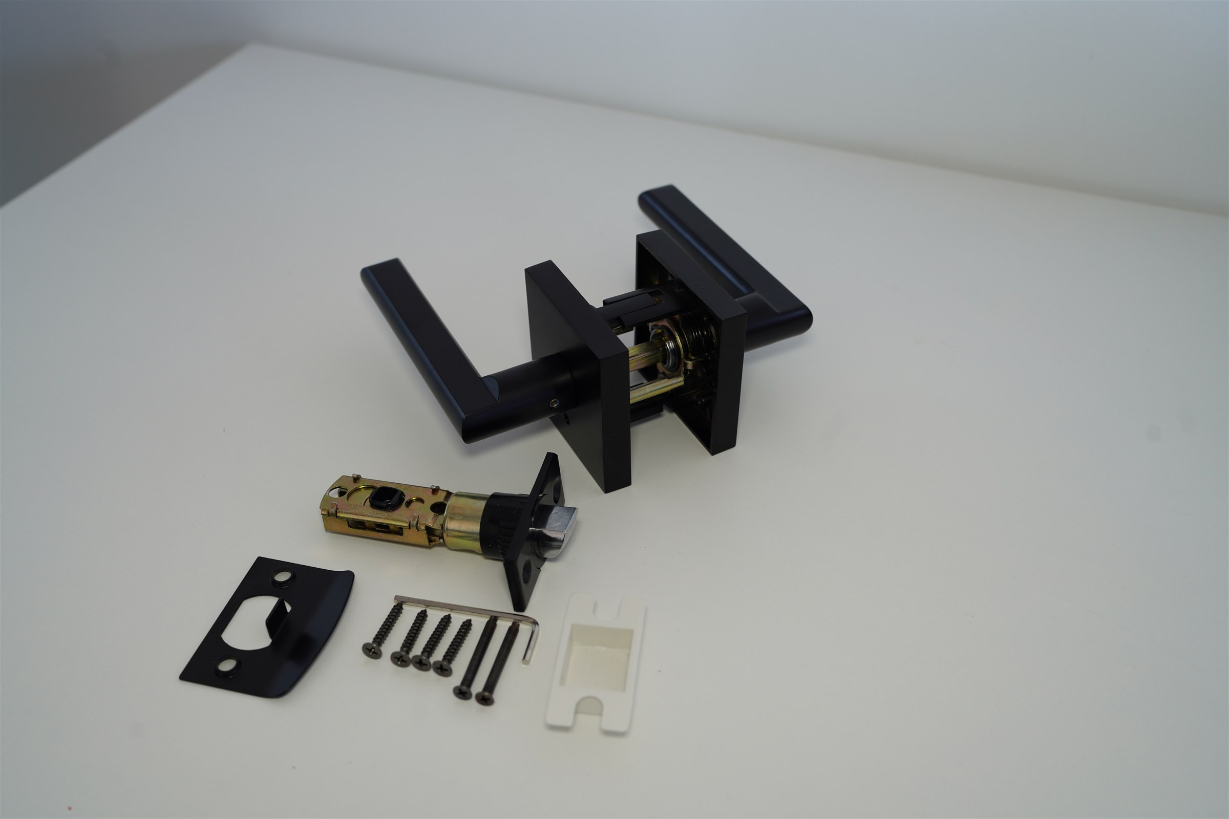New KJ Flat Door Levers - Passage, Privacy, Dummy - Black/Nickel - photo 3