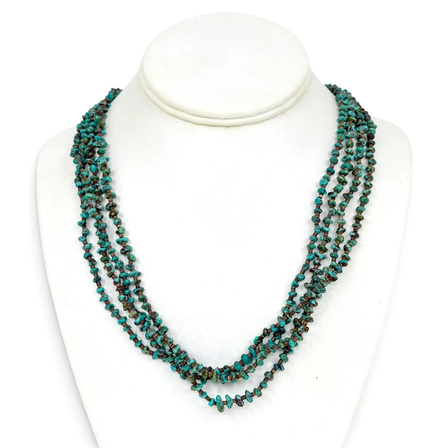 Old Navajo Turquoise Heishi shell bead necklace