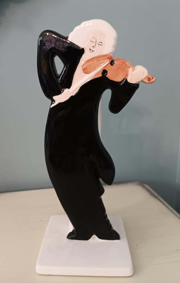 Vintage 80s The Toscany Collection Ceramic Violinist Bud Vase - photo 2