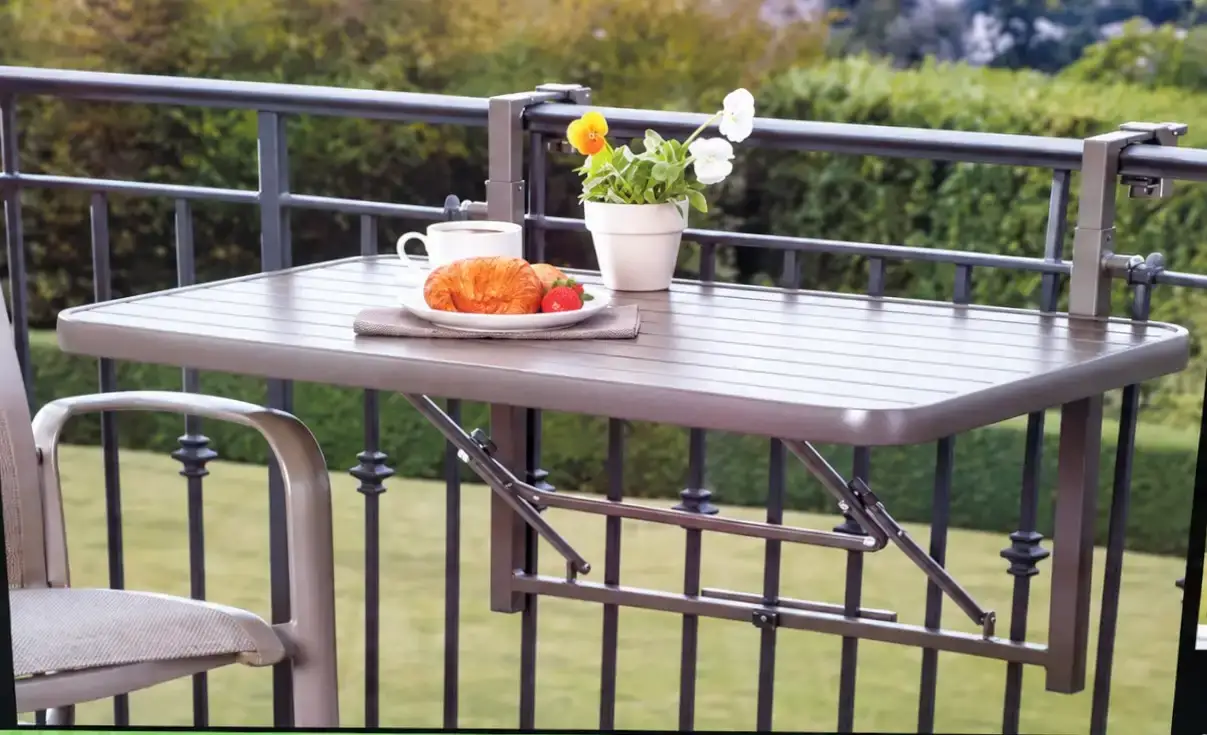 Balcony Railing Folding Table 23 x 38 Used (Fair Condition)