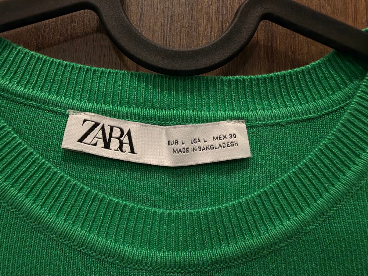 Zara Bright-Green Crew-Neck Knit Top, Size L - photo 3