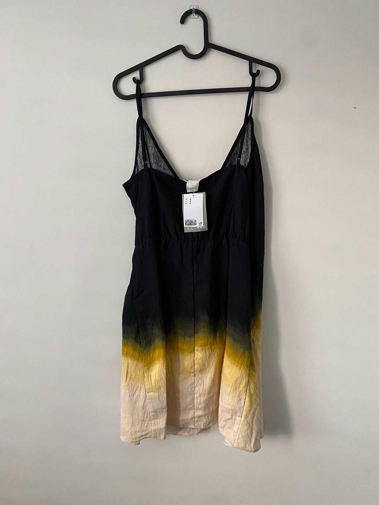 H&M Black-to-Gold Ombré Wrap Dress, Size M — NEW WITH TAGS