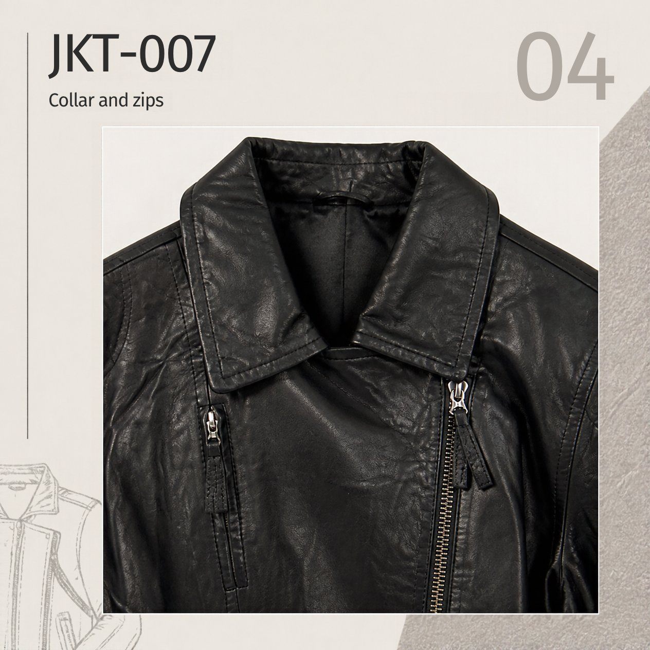 JKT-007 — Women's leather moto jacket — brand new, size XXL - photo 3