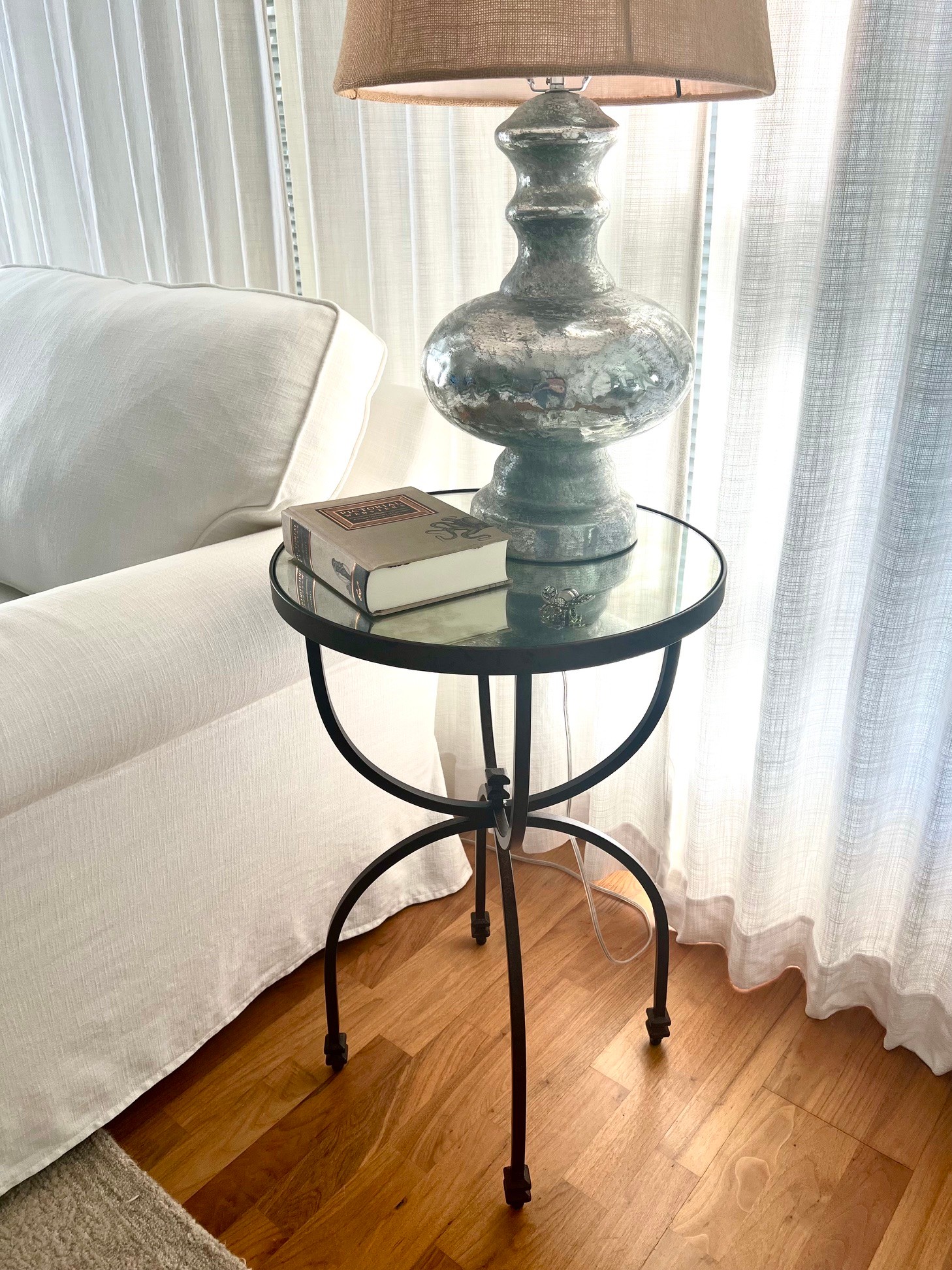 Pottery Barn Iron & Glass Side Tables – Set of 2