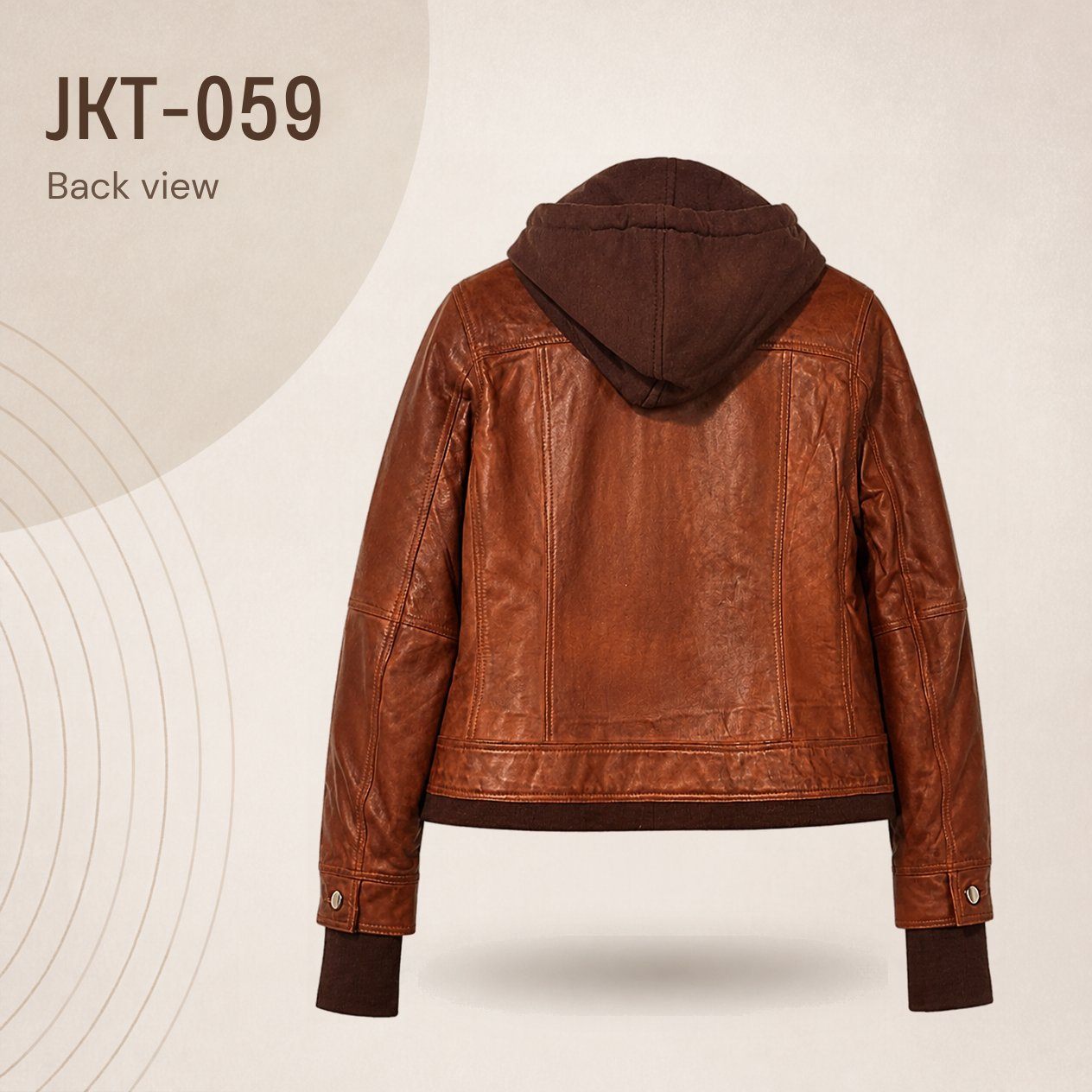 JKT-059 — Women's leather hooded bomber — brand new, size M - photo 3