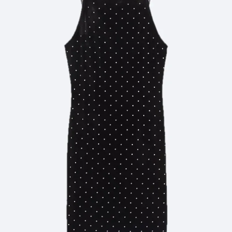 H&M Black Velvet Mini Dress – New, Size M