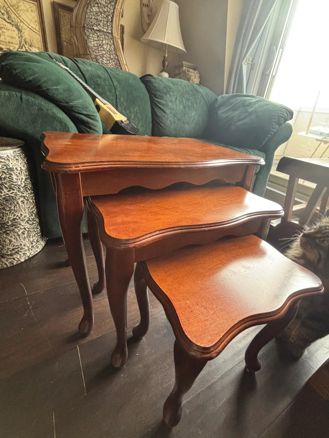 Set of Three Wooden Nesting Tables - photo 2
