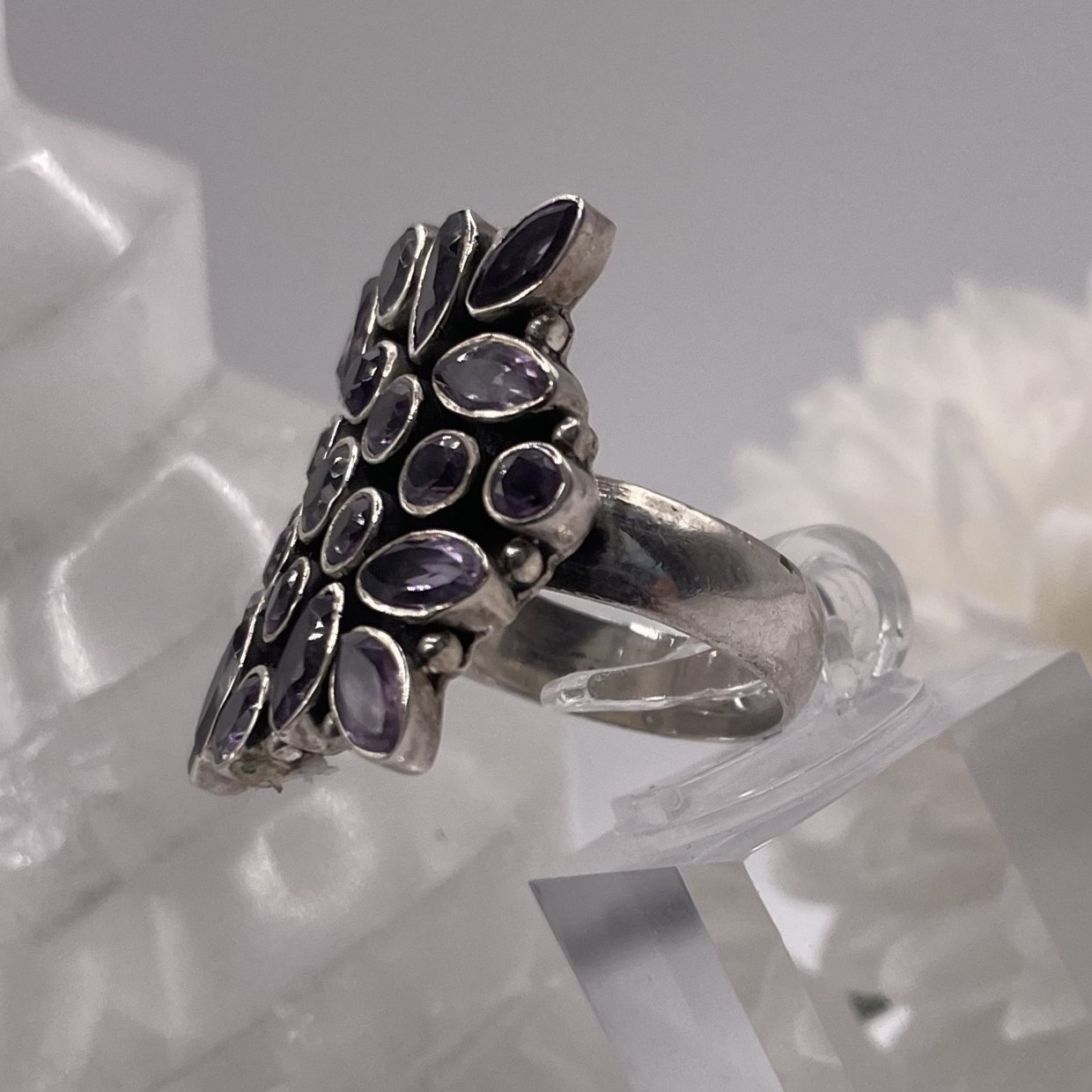 Amethyst Cocktail Ring in Sterling Silver (Size 7) - photo 5