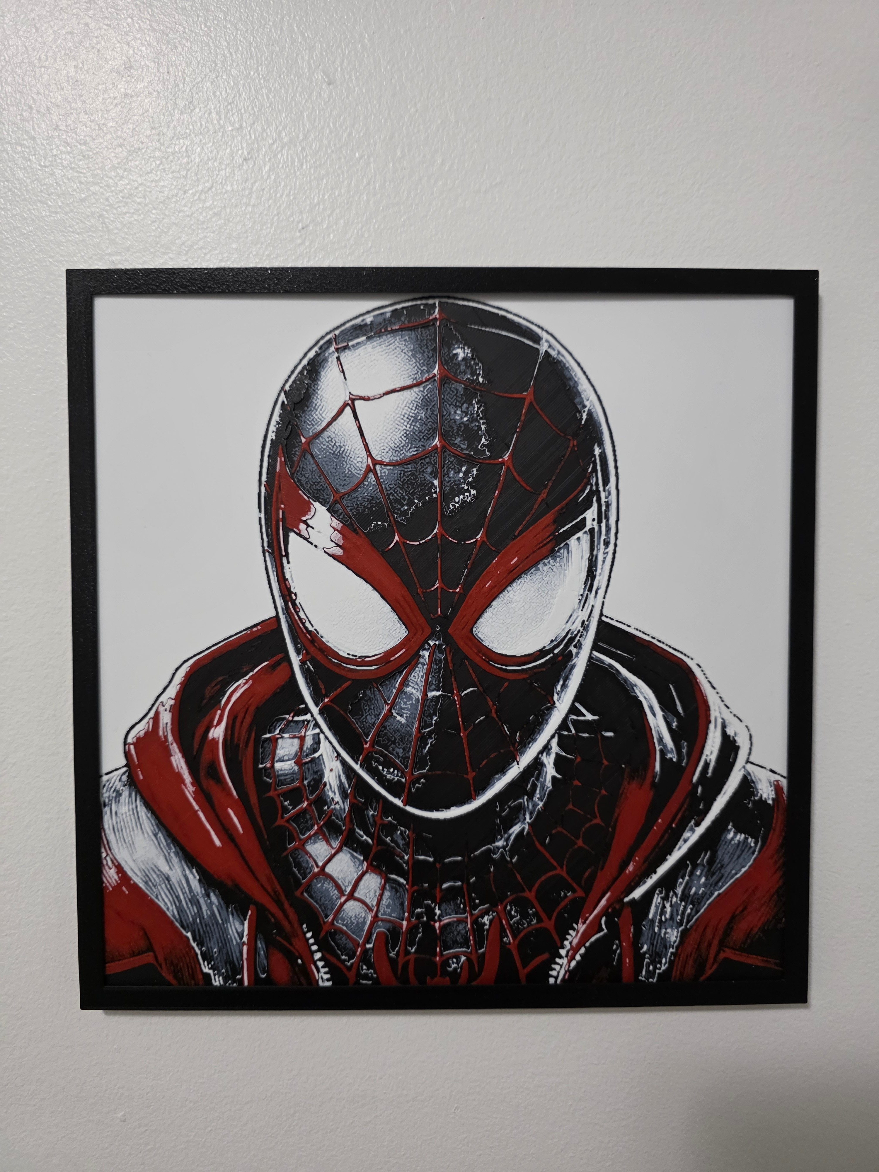 🔴 Miles Morales Spider-Man Textured Framed Wall Art Decor 🕸️