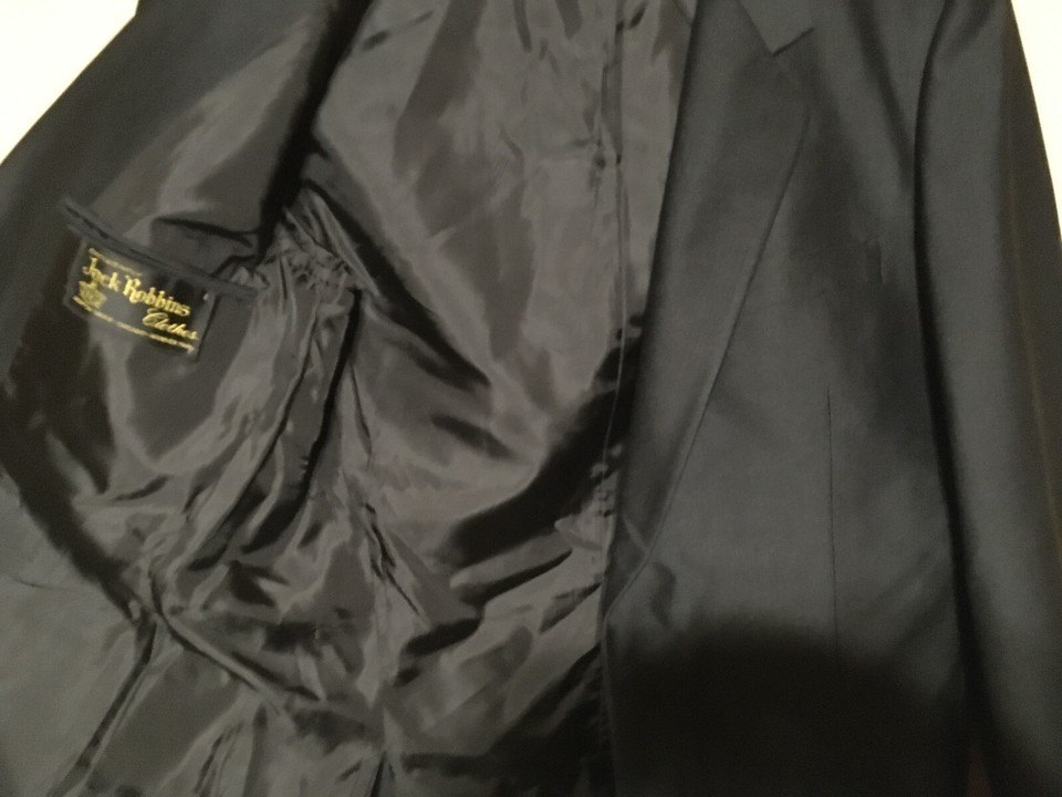 VINTAGE JACK ROBBINS CLOTHES SUIT BLACK L40/34 CHICAGO - photo 4