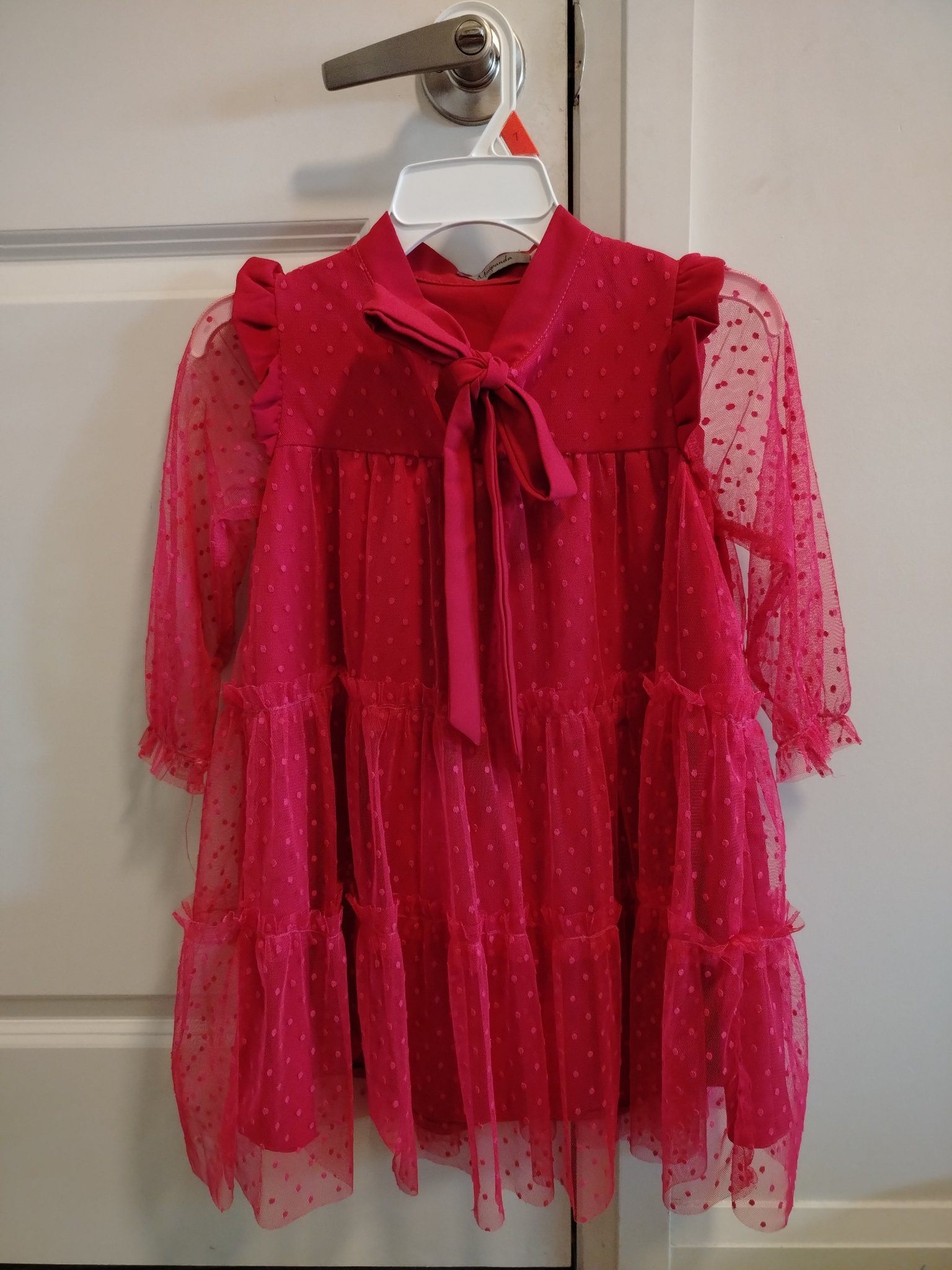 Girls Red Dress – Minipanda, Size 4-7Y