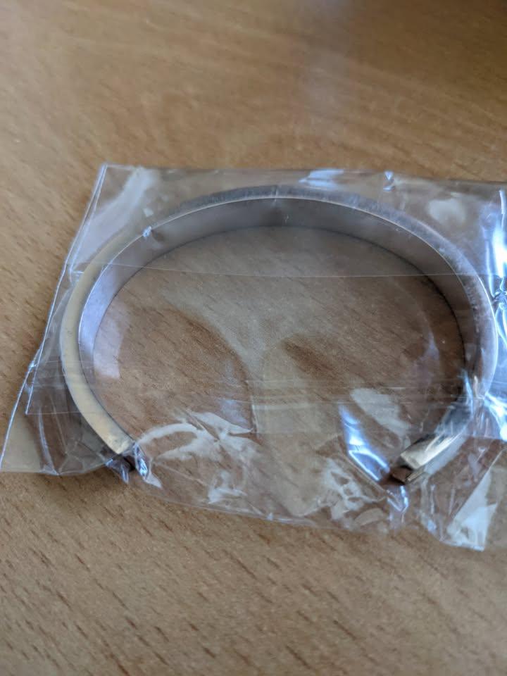 Hair Tie Bracelet High Polishing Stainless Steel Grooved Cuff - photo 2