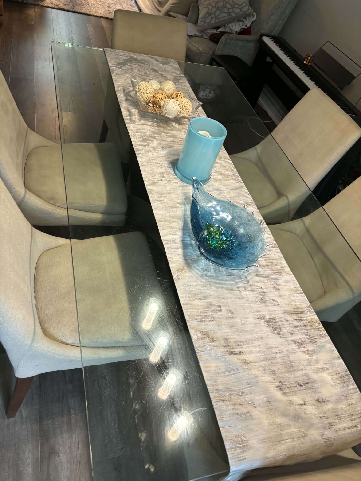 Dining Table with Glass Top + 6 Chairs - photo 5