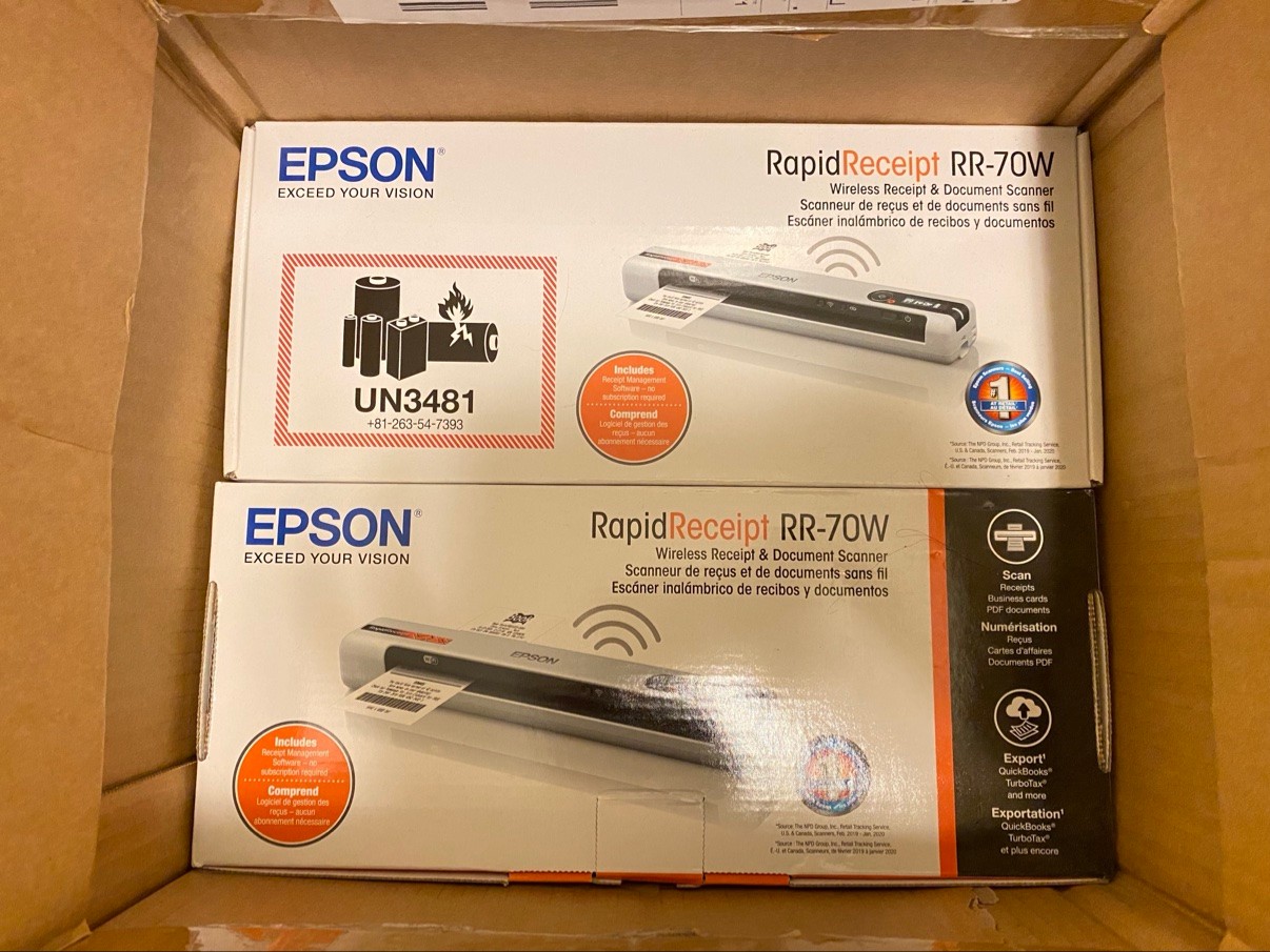 2 Epson RapidReceipt RR-70W Scanners — NEW SEALED