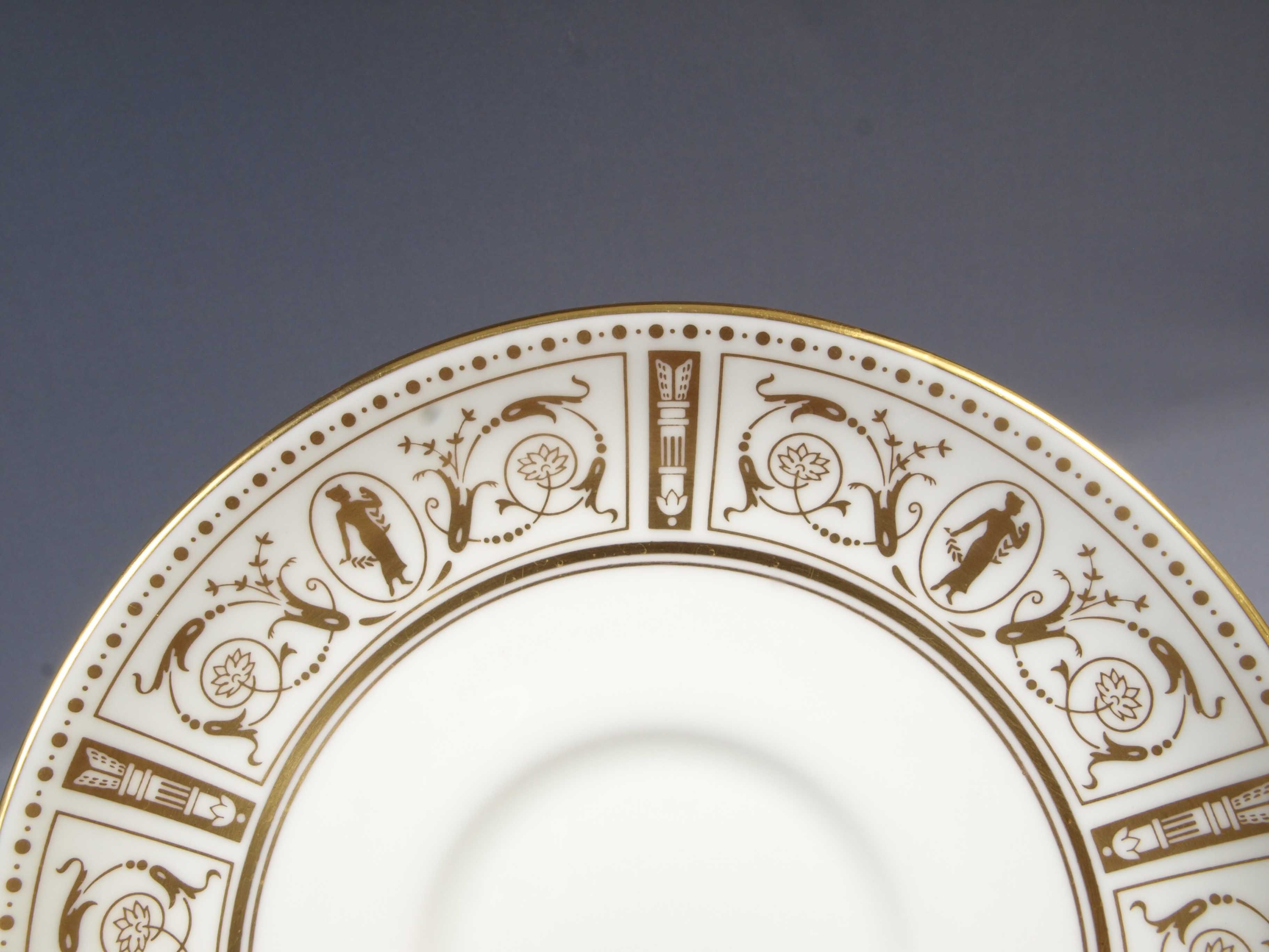 Wedgwood GOLD GRECIAN Salad Bread Plate Bowl England Dinner SET - photo 5