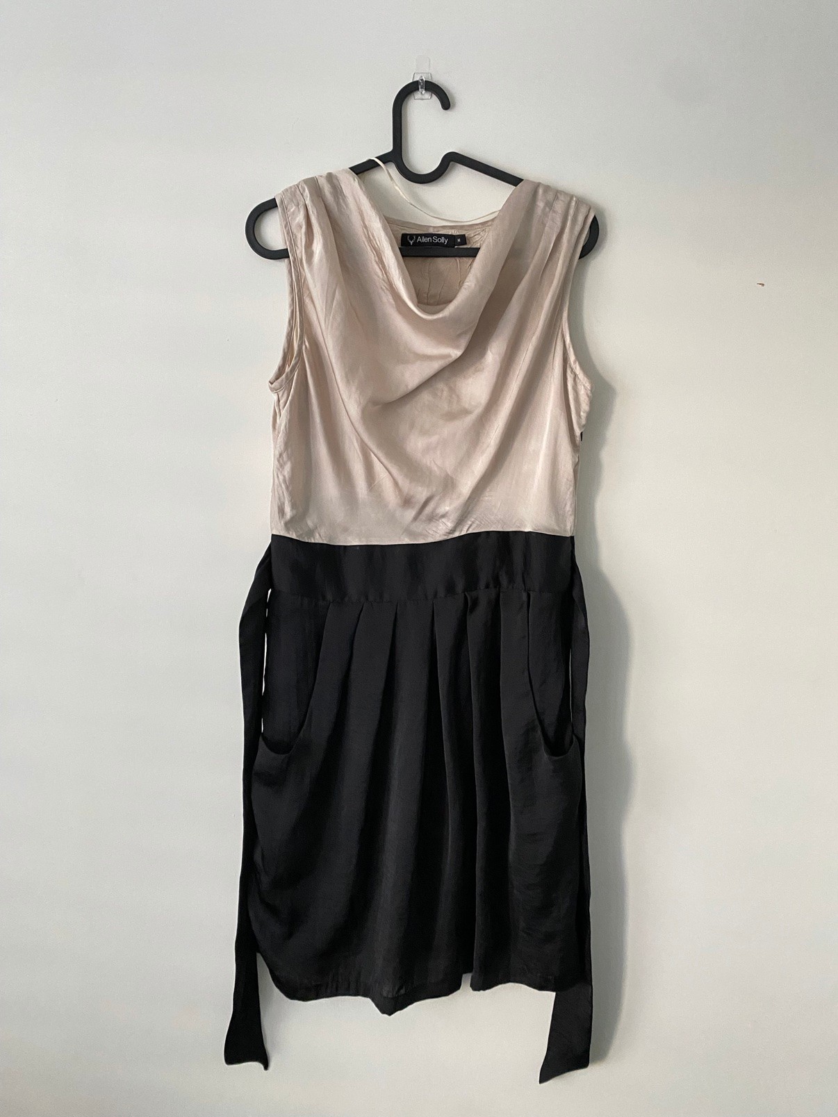 Allen Solly Beige-and-Black Two-Tone Dress, Size M - photo 2