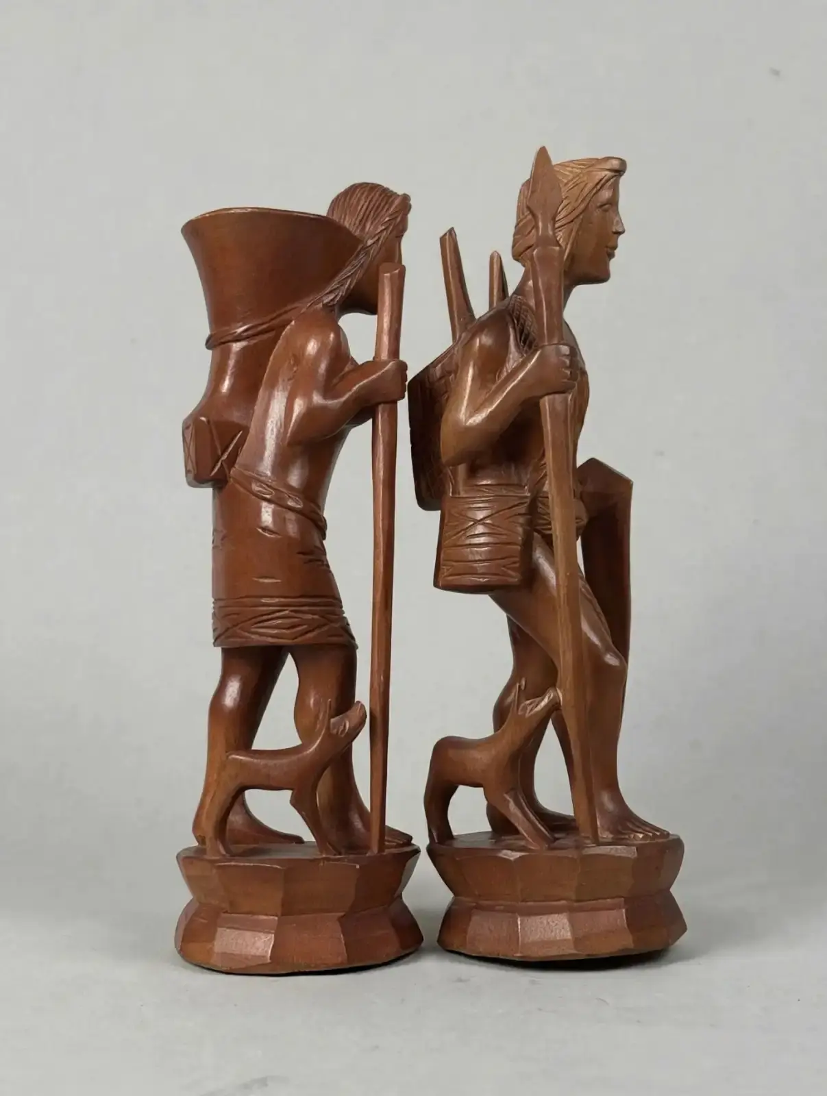 Carved Wood Tribal Figure Pair, 12 Inch - photo 3