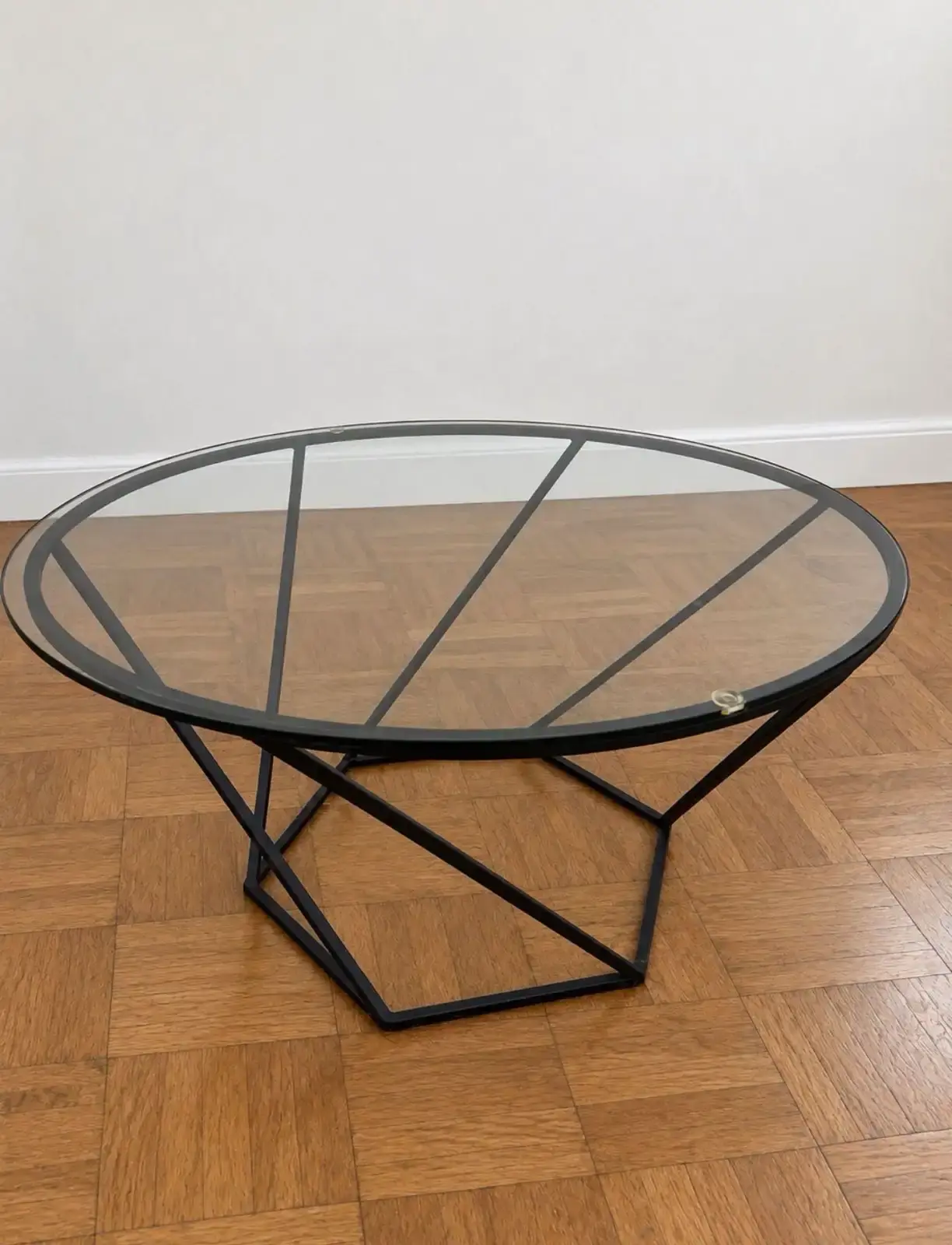 Geometric Nesting Metal and Glass Coffee Table Set - photo 3