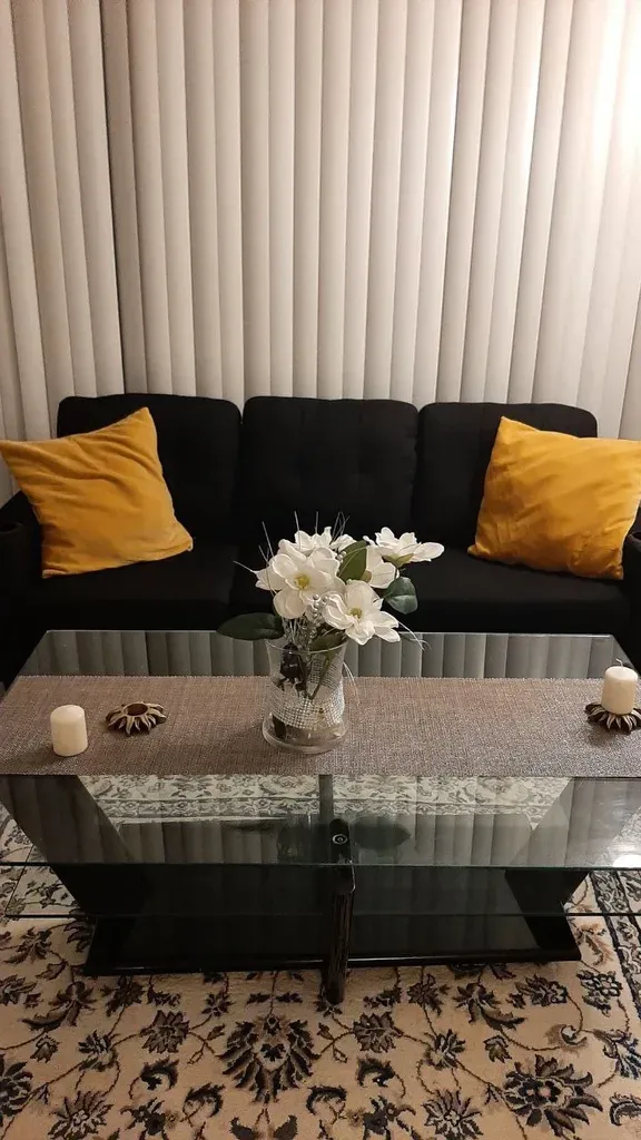Glass Coffee Table with Black Wooden Base - photo 3
