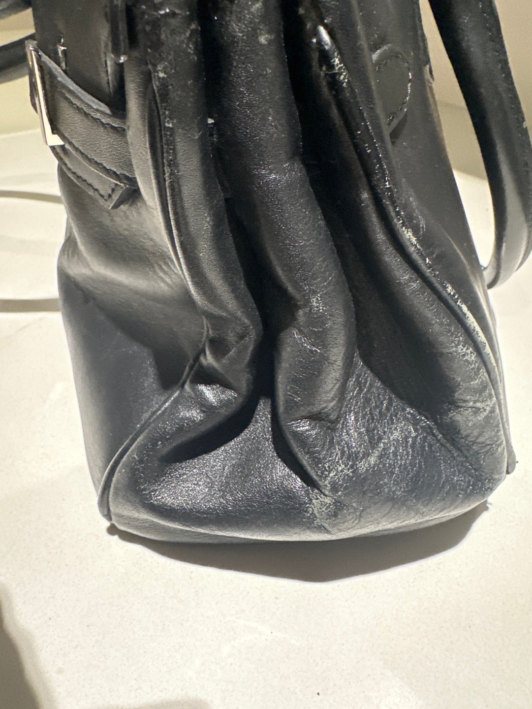 Black natural Leather Handbag - photo 3