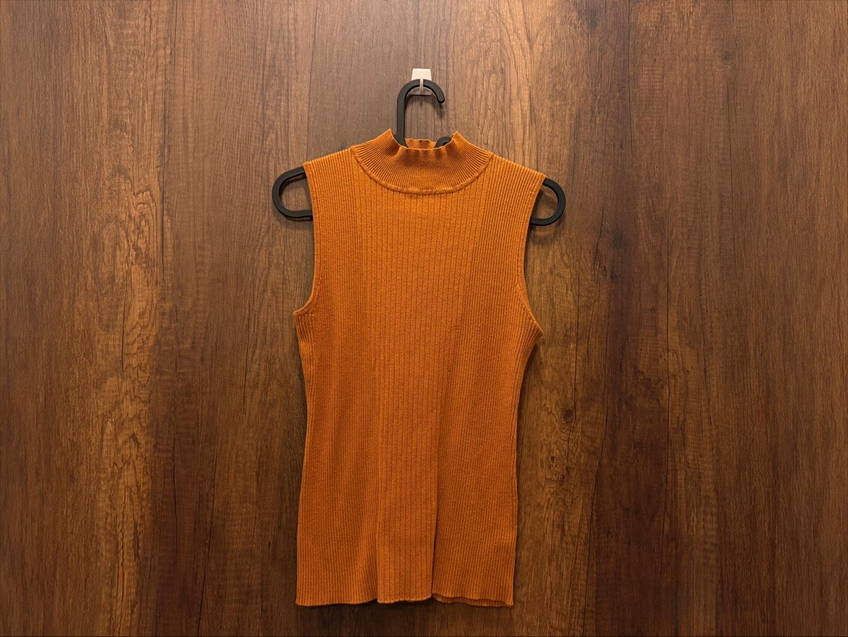 Retrelogy Mustard Ribbed Mock-Neck Top, Size M - photo 2