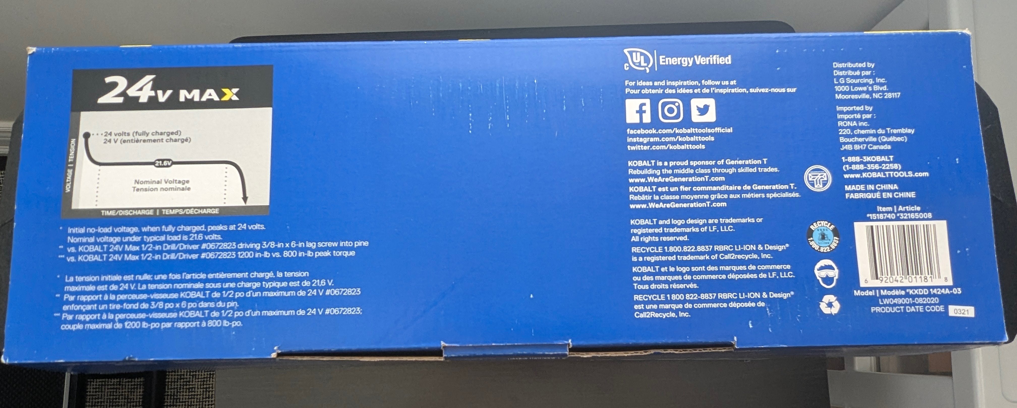 Kobalt XTR 24V Max Brushless Drill/Driver Kit - NEW - photo 4