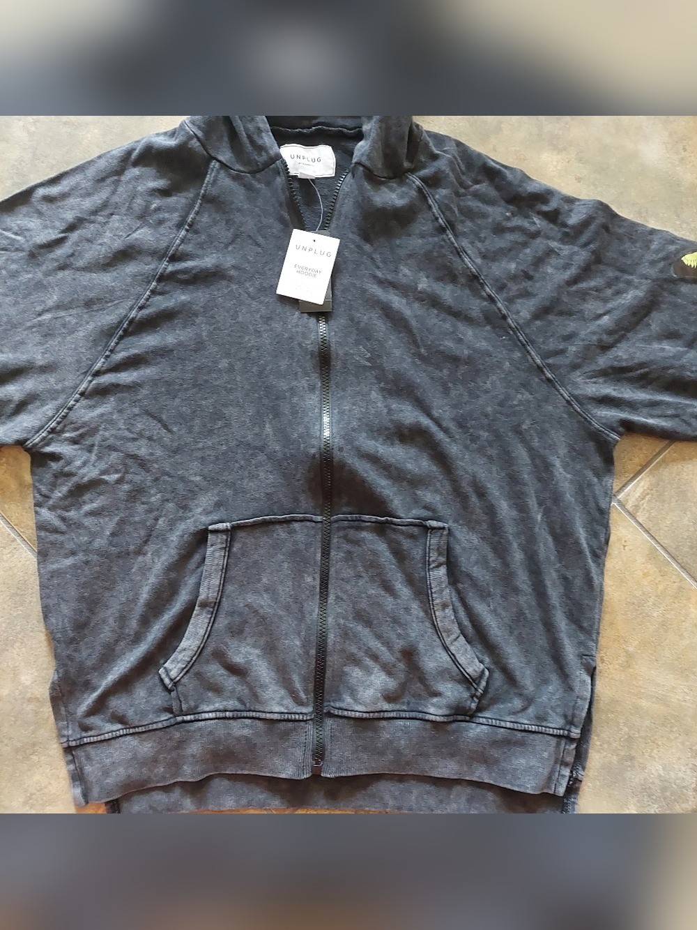 Unplug Gray Zip Up Butterfly Hoodie Womens S NWT - photo 2