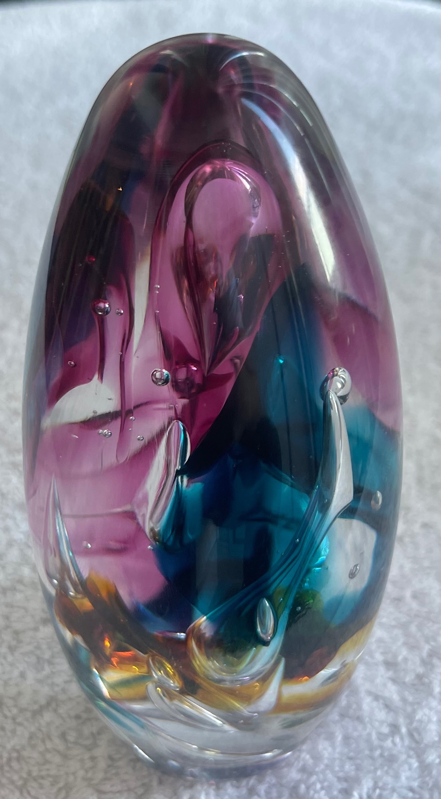 Vintage Laurin Canadian Studio Art Glass Paperweight (1990)