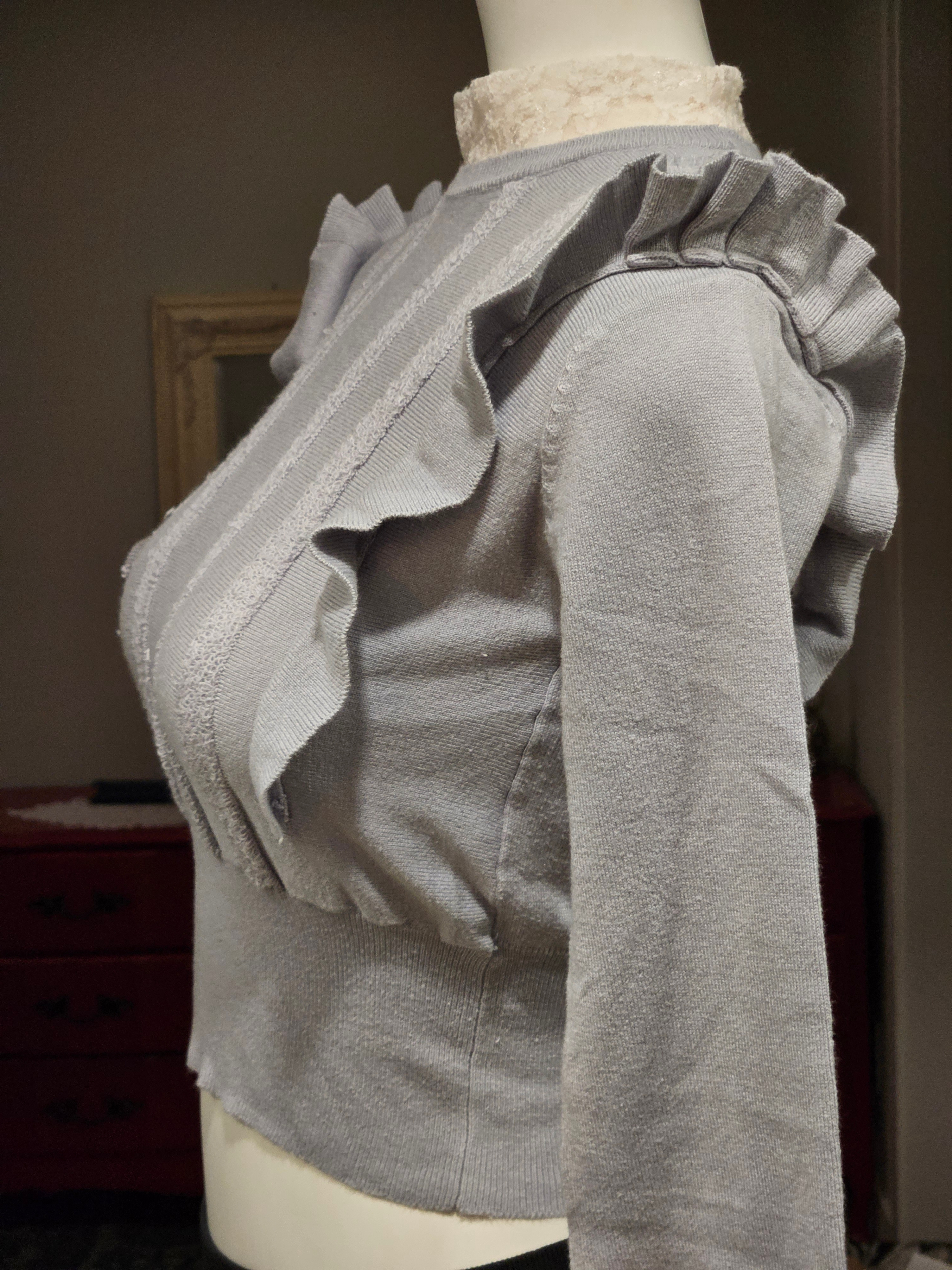 powder blue edwardian style sweater - photo 3