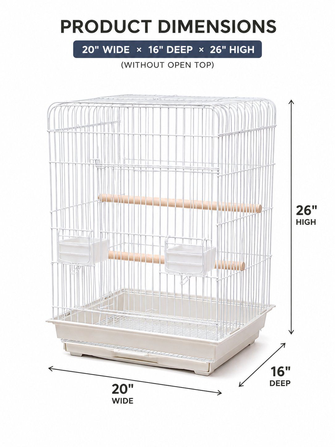20x16" Open Top Heavy Duty Parrot Cage - photo 2