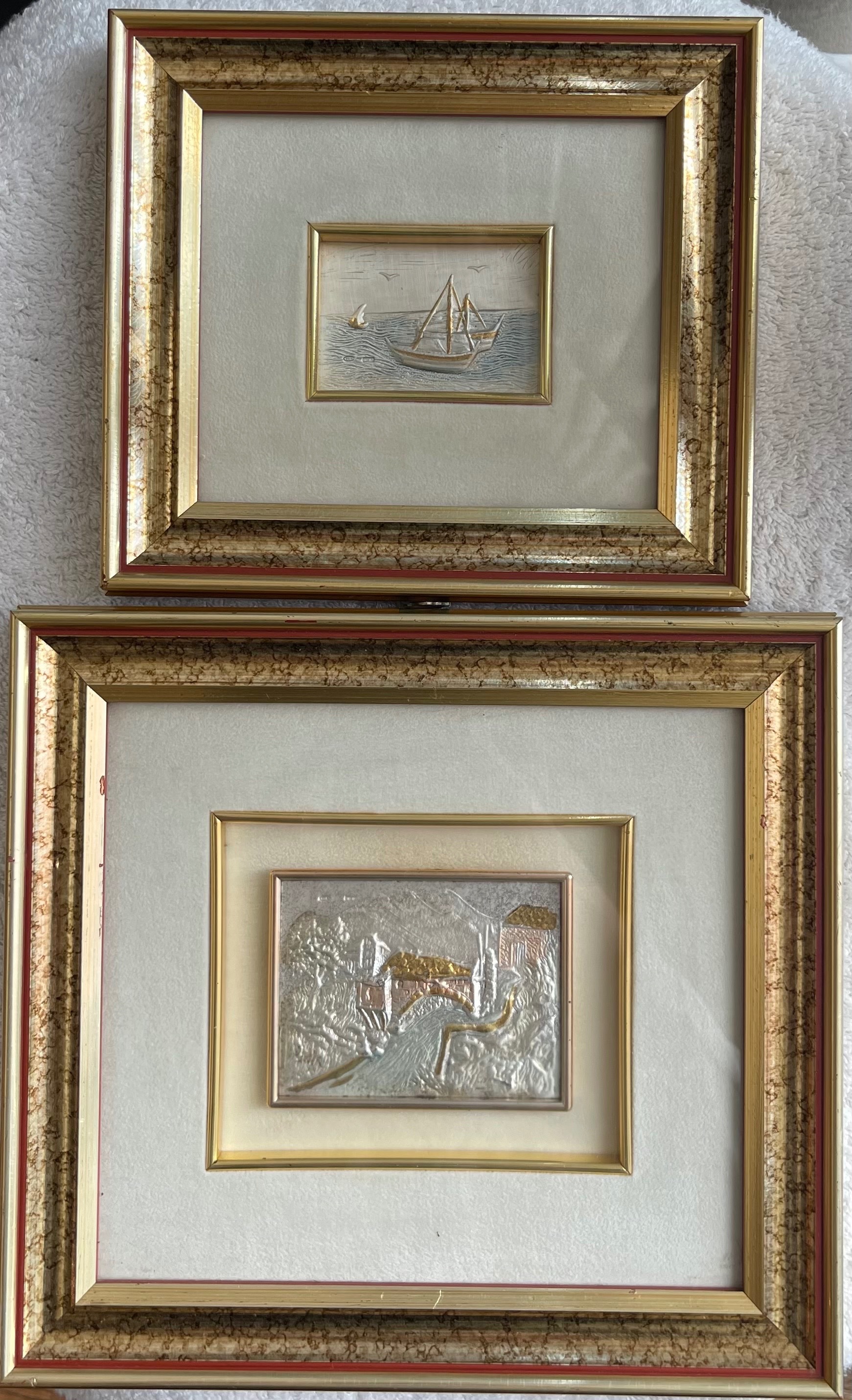 Vintage Italian .925 Sterling Silver Framed Plaques - Cieffe Art
