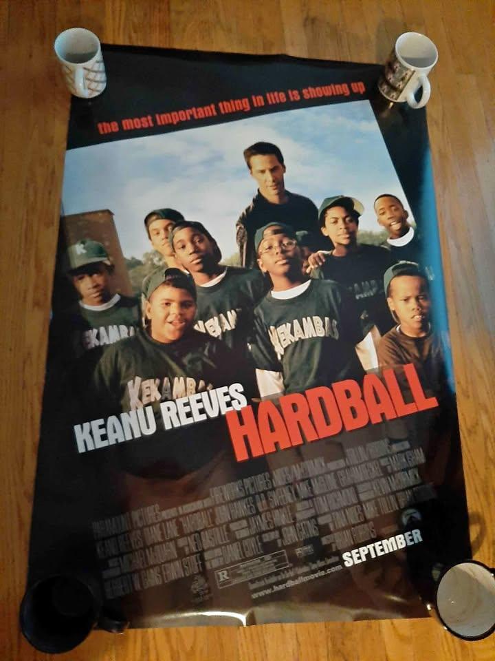 Hardball Keanu Reeves theater poster double-sided