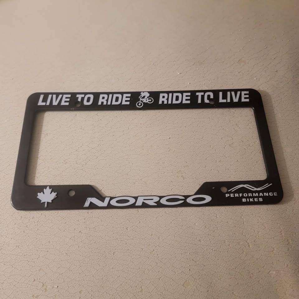 Norco License Plate Frame - Live To Ride Ride To Live