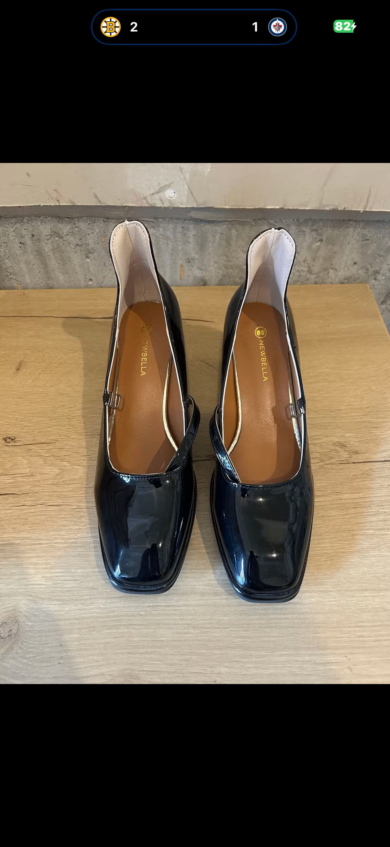Newbella Black Mary Jane Patent Heels
