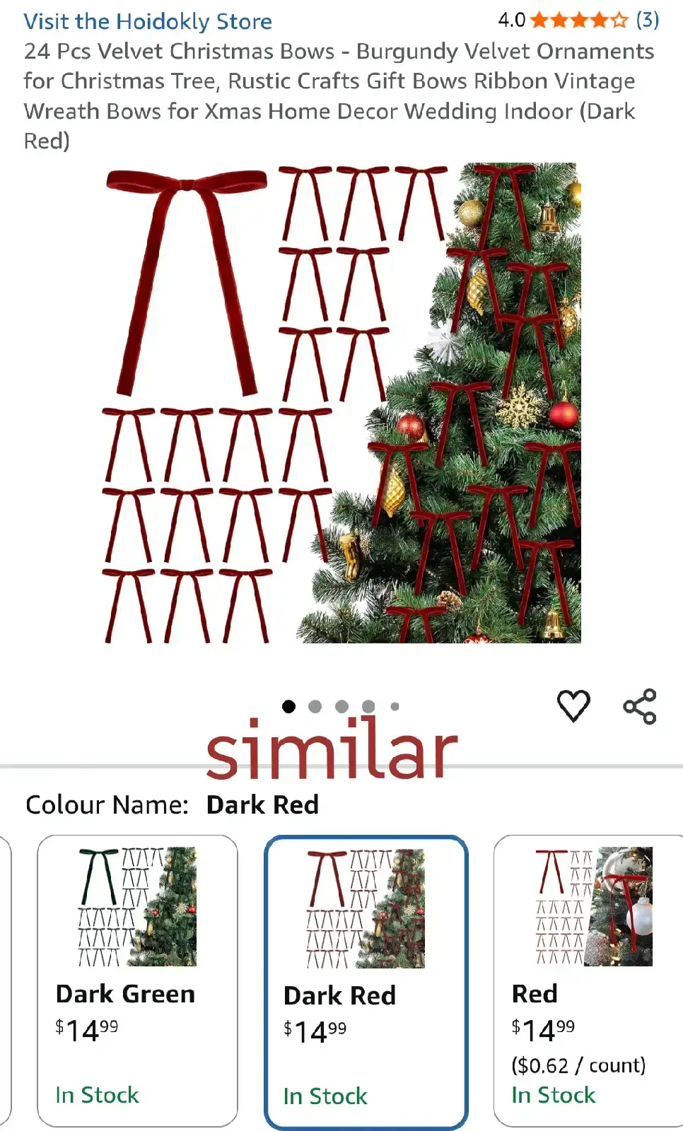 24 Pcs Burgundy Velvet Christmas Bows