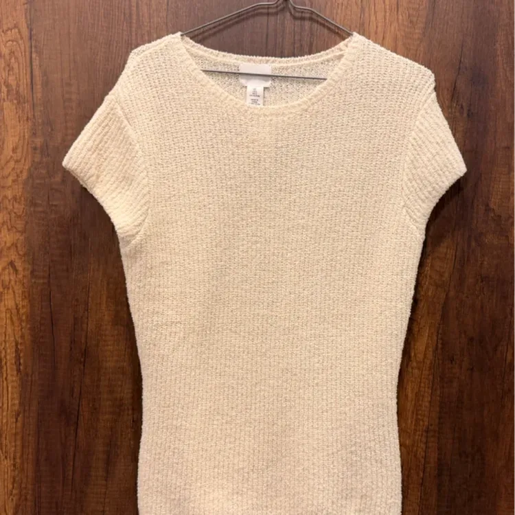 H&M Rib-Knit Top — Light Beige, Size L (New) - photo 4