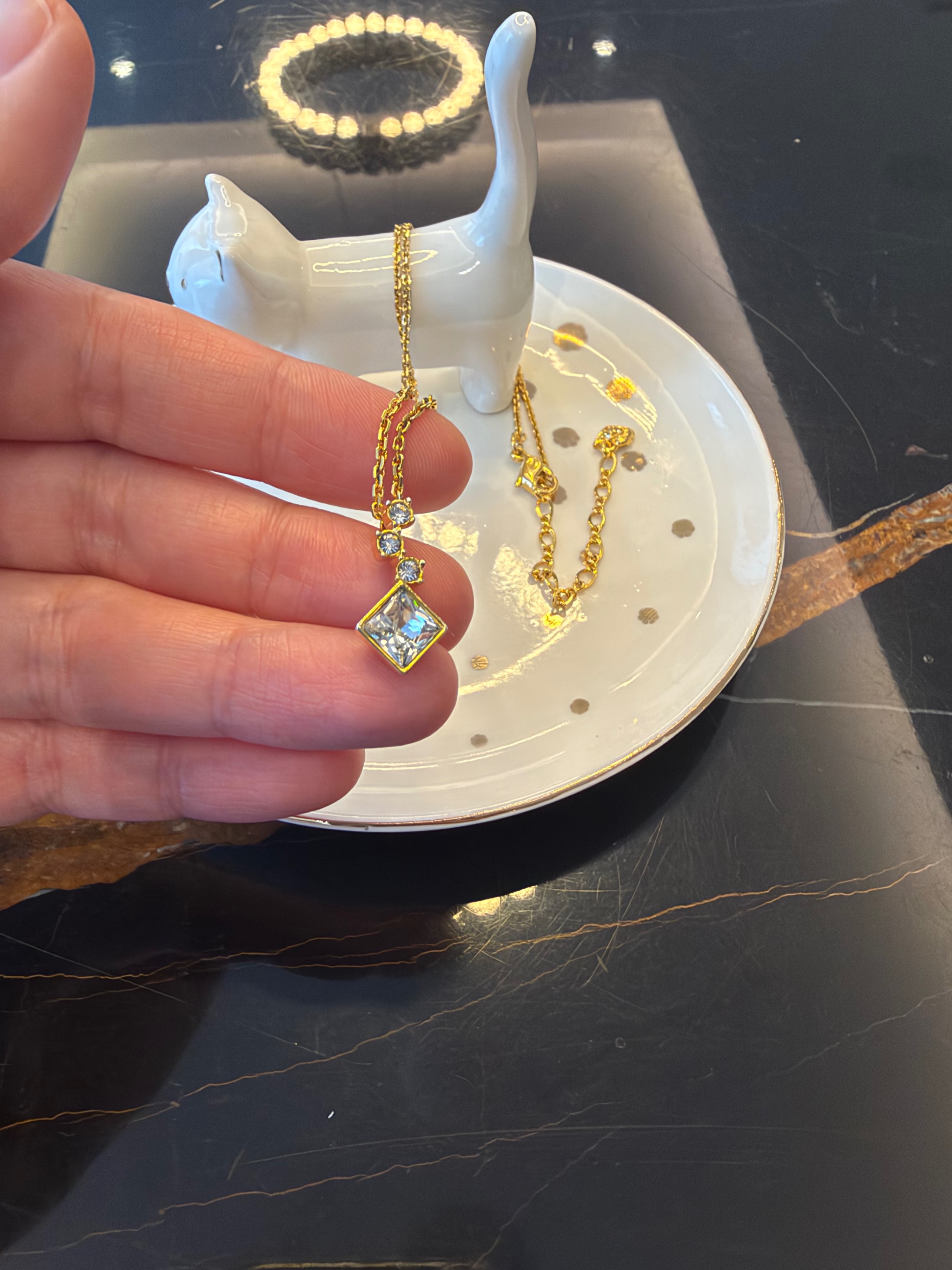 Swarovski Gold Tone Crystal Pendant Necklace - photo 2