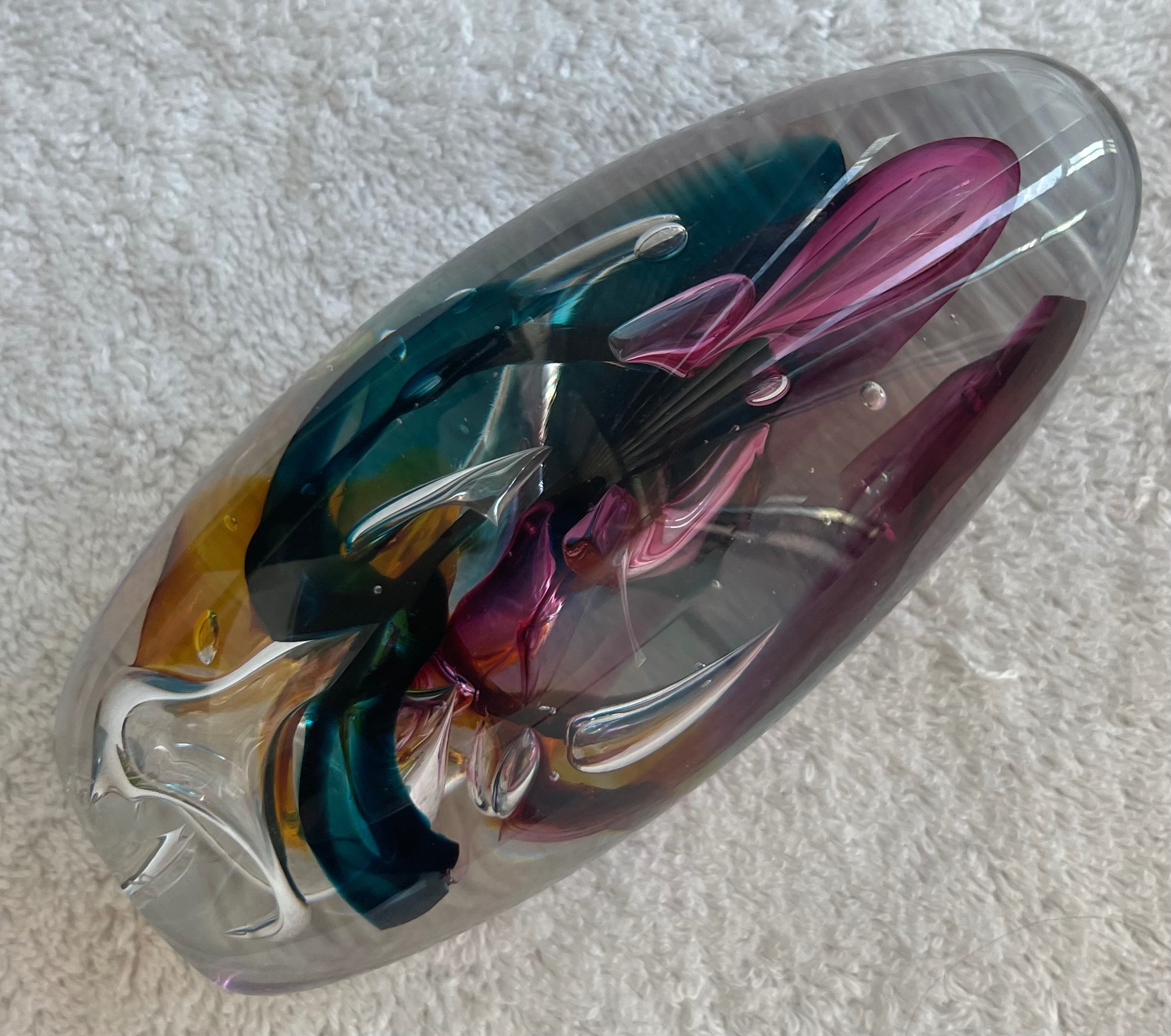 Vintage Laurin Canadian Studio Art Glass Paperweight (1990) - photo 3