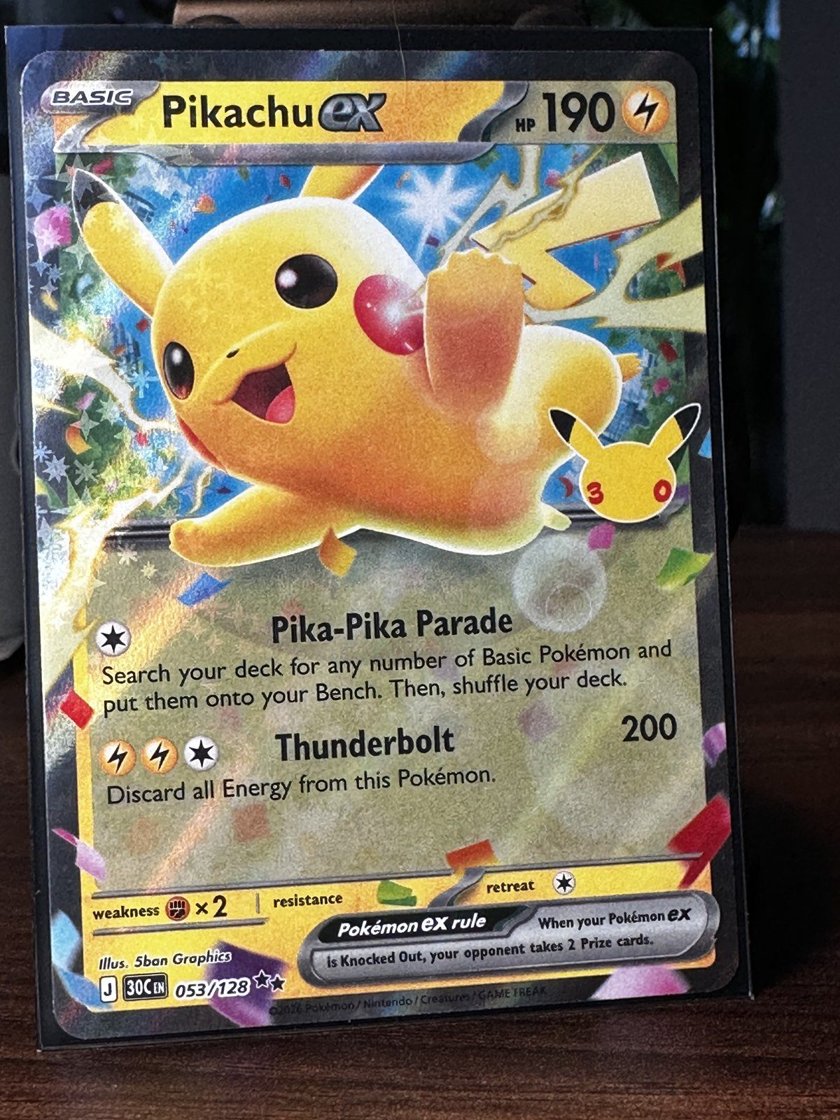 Pikachu ex 053/128 - Pokemon 30th Celebration