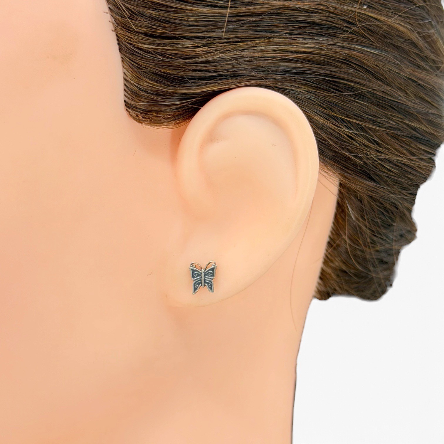 Sterling silver butterfly stud earrings - photo 4