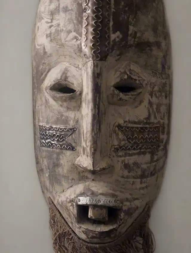 Tribal Mask Large 18 Inch Metal Plated Nails Beard - photo 3