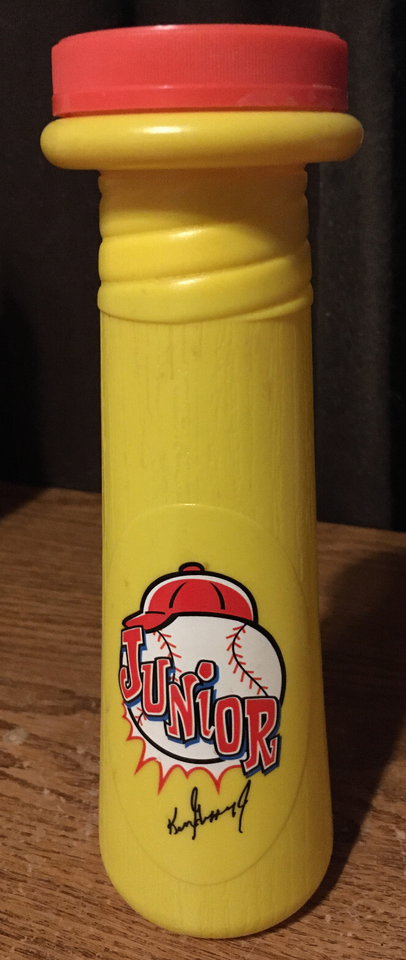 KEN GRIFFEY JR JUNIOR WATER BOTTLE BAT MLBPA MSA 8.5 YELLOW RED