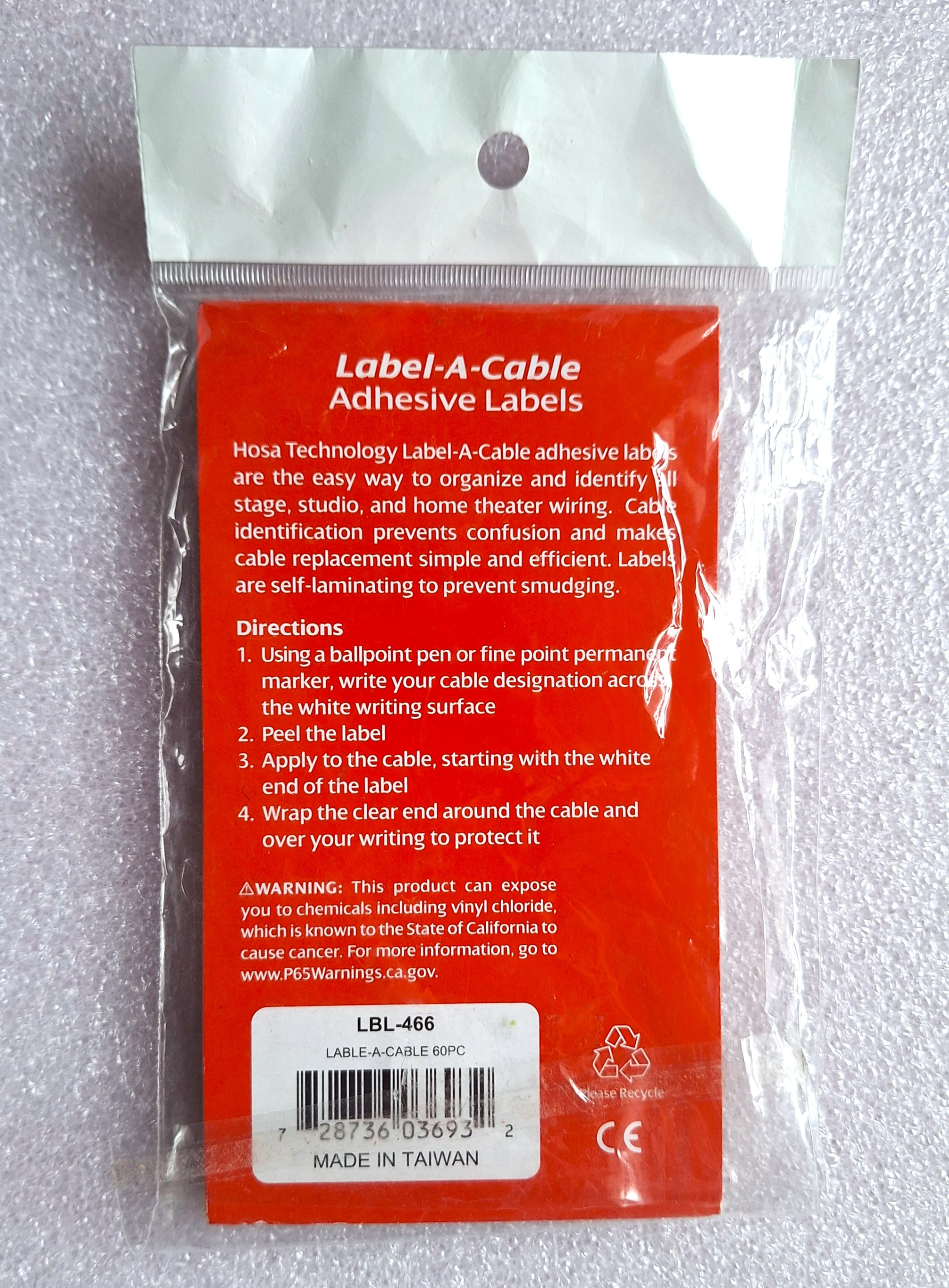 Hosa Technology Label-A-Cable Adhesive Labels - photo 2