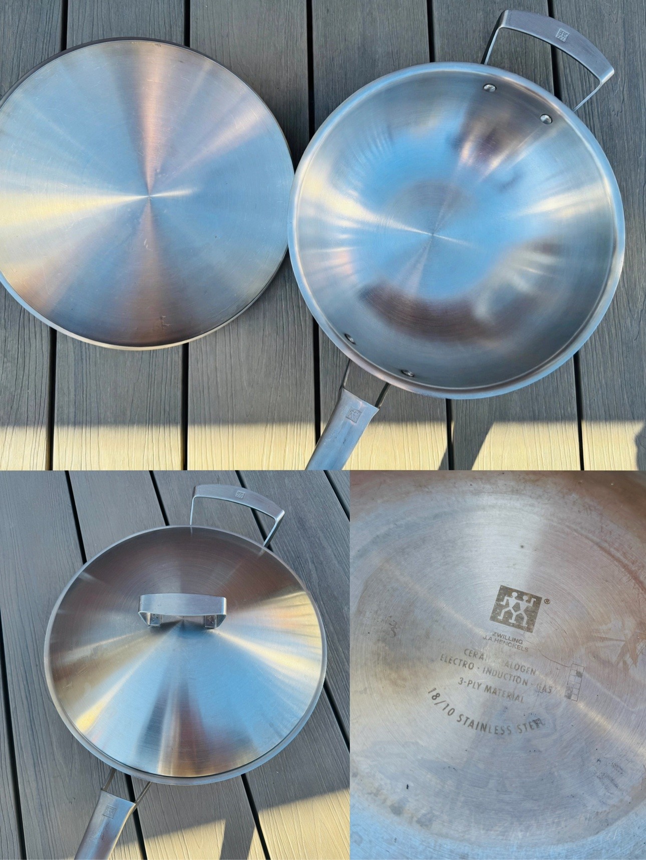Zwilling Stainless Steel Wok 30cm with Lid – 3-Ply