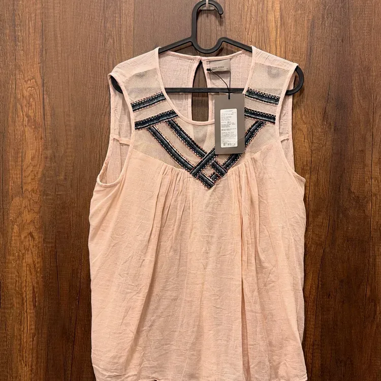 VERO MODA Embroidered Sleeveless Blouse — Peach XL, New Tags