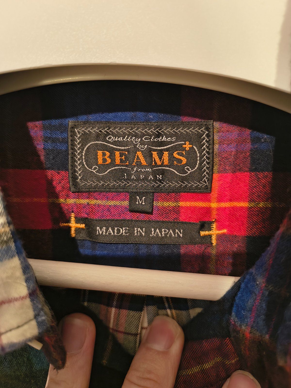 BEAMS PLUS Patchwork Plaid Flannel Shirt Size M Made in Japan - photo 3