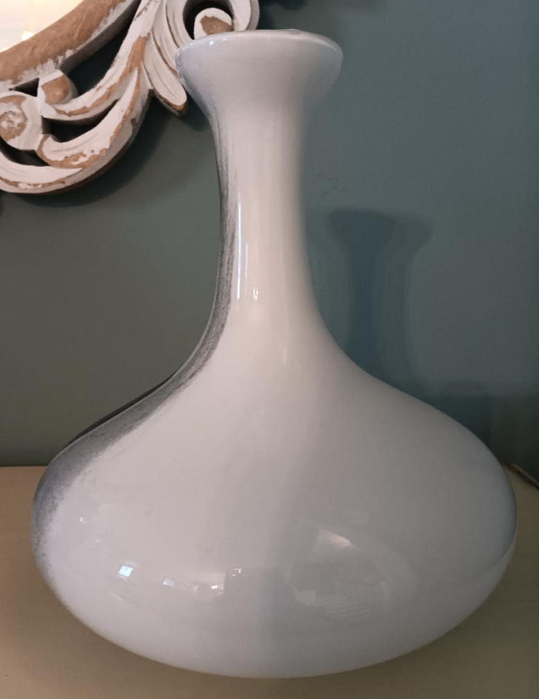 Vintage 80s Hans Jurgen Richartz signed white art glass vase - photo 5