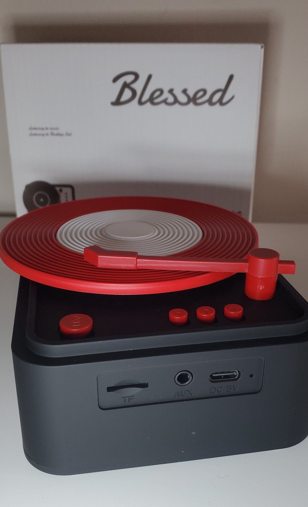 Blessed Retro Vinyl Record Bluetooth Speaker - New in Box - photo 2