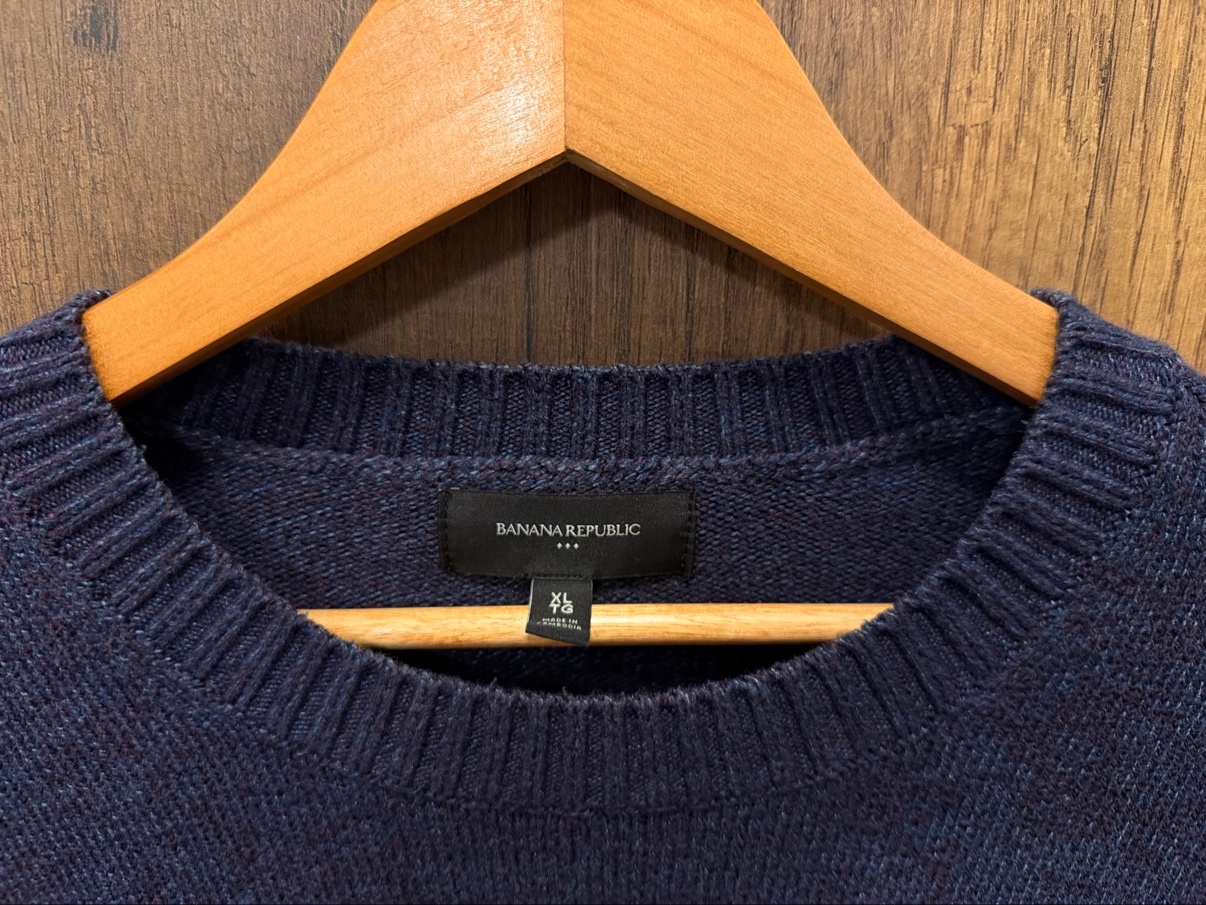 Banana Republic Navy Crewneck Sweater, Size XL - photo 3